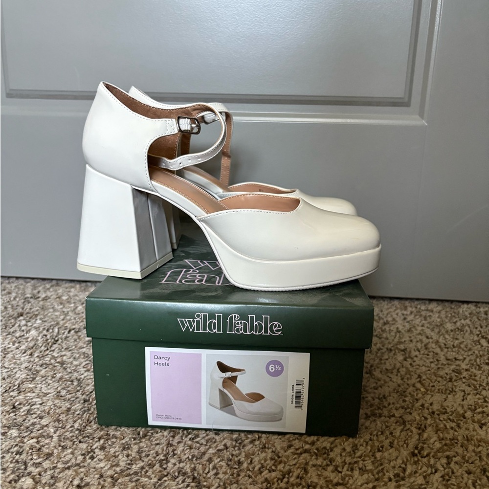 Wild Fable Cream Block Heels